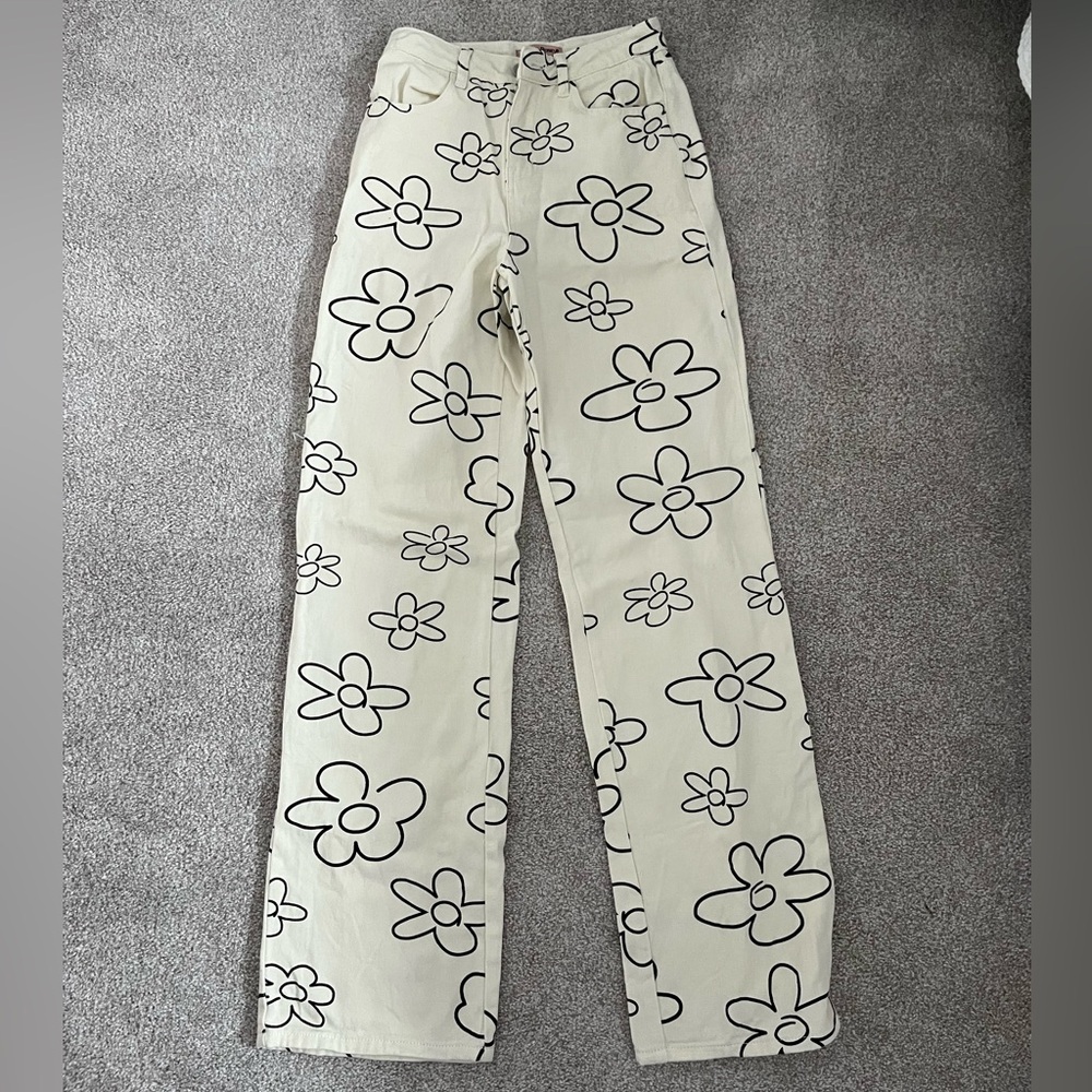 Floral Print Flare Pants